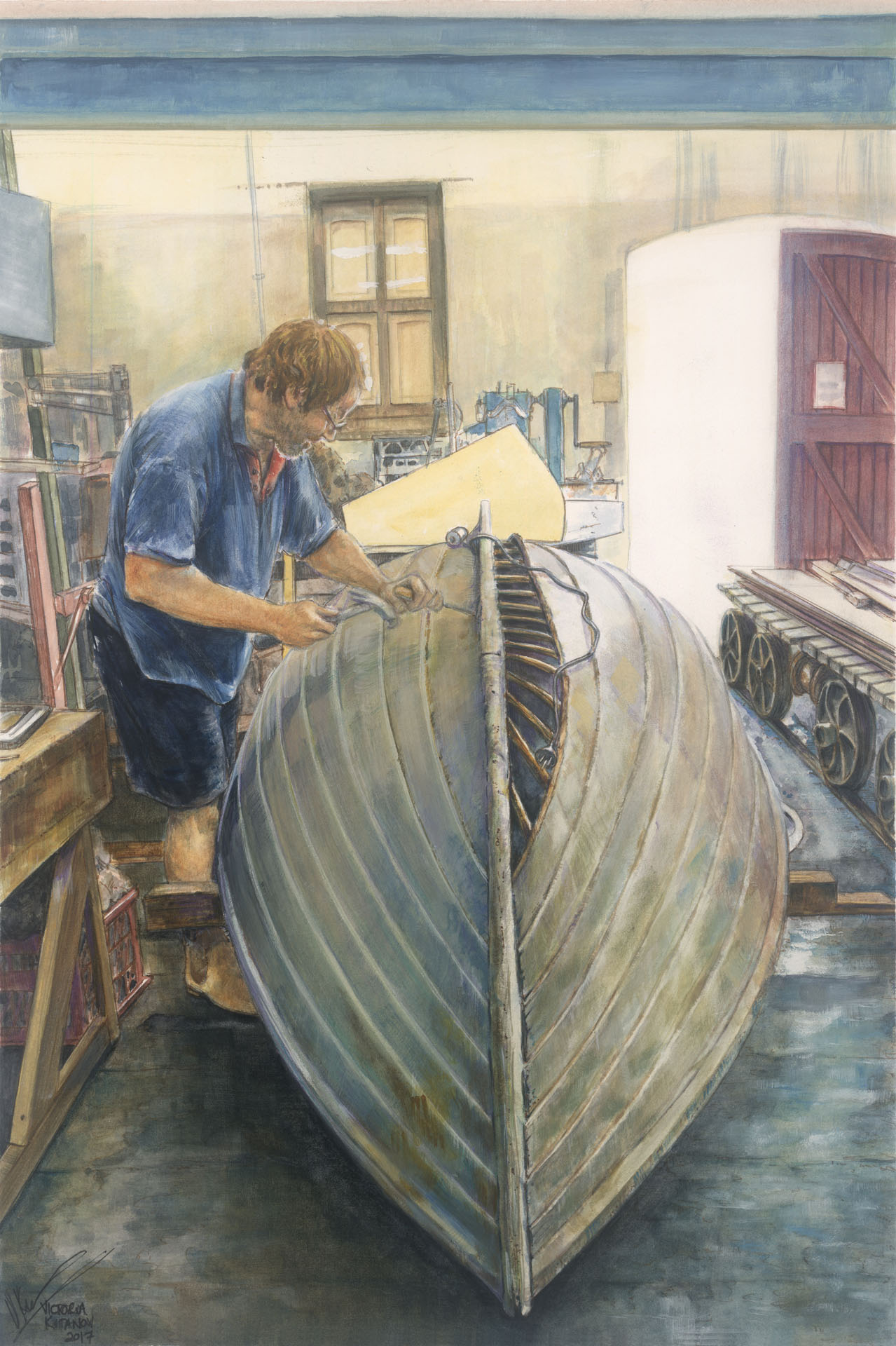 Sweetpea: Portrait of Glenn Wallace ©2017 (Watercolour, 29 x 42 cm.) $2,500.00