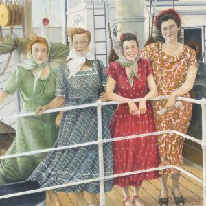 The Jetty Mermaids ©2019 (Watercolour, 55 x 56.5 cm.) SOLD