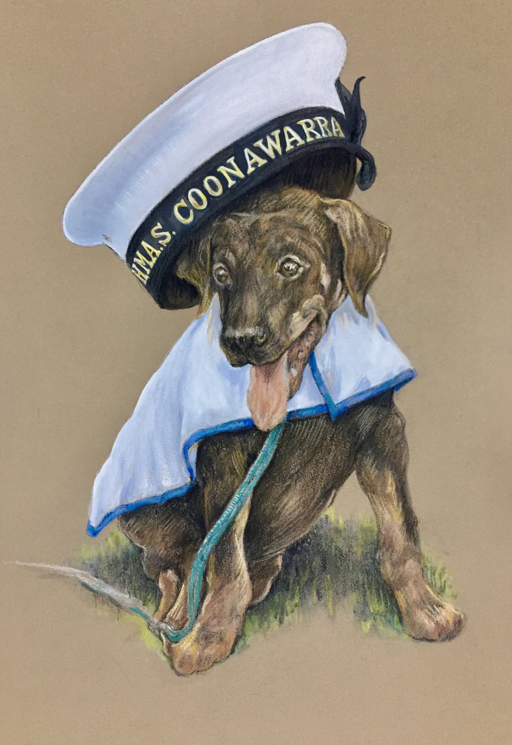 The Mascot: TUIN of HMAS Coonawarra ©2020 (Pastel, 27 x 37 cm.) $450.00
