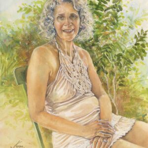 Portrait of Maria Capsanis ©2024 (Watercolour, 60 x 75 cm.) SOLD